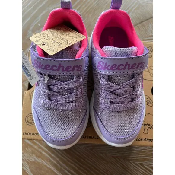 Skechers Toddler Girls Skech-Stepz 2.0 Easy Peasy Athletic Sneaker Purple size 7 - Picture 5 of 8